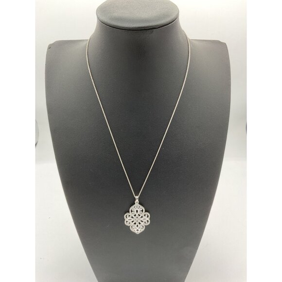 Stella & Dot Silver Celtic Knot Necklace With Intricate Pendant - Picture 1 of 4